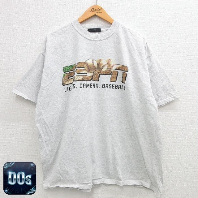 00s 半袖Tシャツ ESPN野球 グレー メンズXL相当 | 古着