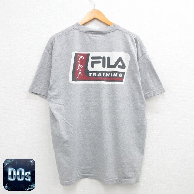 【50%OFF】フィラ 00s 半袖Tシャツ ビッグロゴ グレー XL | 古着