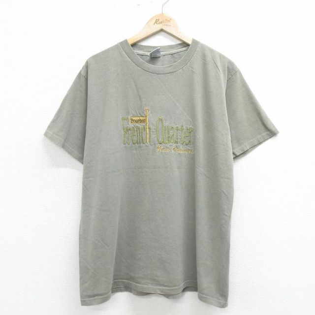 90s 半袖Tシャツ フレンチ刺繍 ベージュ XL | 古着