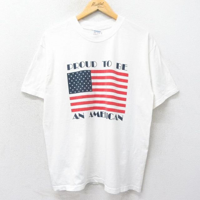 00s 半袖Tシャツ 星条旗 ホワイト L | 古着