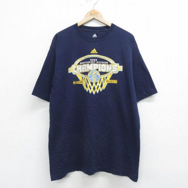 【50%OFF】アディダス 00s 半袖Tシャツ ノースウエストバスケットボール ネイビー XL | 古着