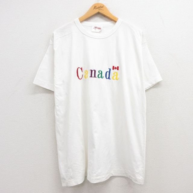 90s 半袖Tシャツ 刺繍 ホワイト XL | 古着