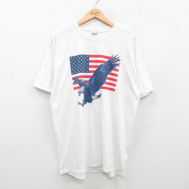 ジャージーズ 00s 半袖Tシャツ 星条旗 ホワイト XL | 古着