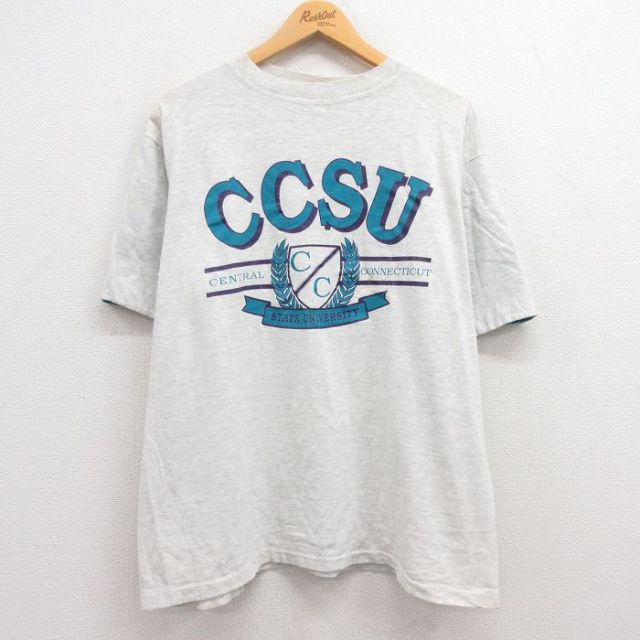 MVスポーツ 90s 半袖Tシャツ CCSU グレー霜降り XL | 古着