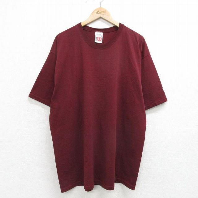 ウィルソン 00s 半袖Tシャツ ワンポイントロゴ バーガンディ霜降り XL | 古着