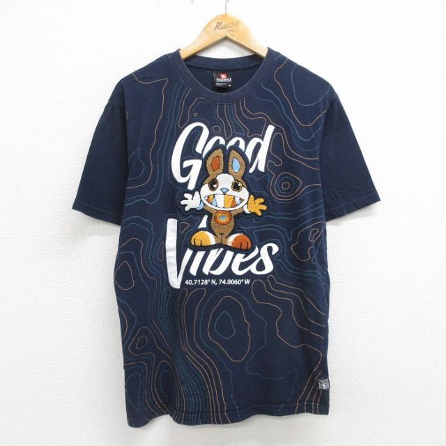 サウスポール 00s 半袖Tシャツ モンスター ネイビー L | 古着