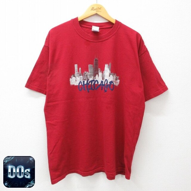 00s 半袖Tシャツ シカゴビル レッド XL | 古着