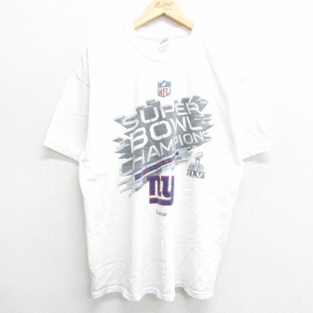 リーボック 00s 半袖Tシャツ ニューヨークジャイアンツ ホワイト XL | 古着
