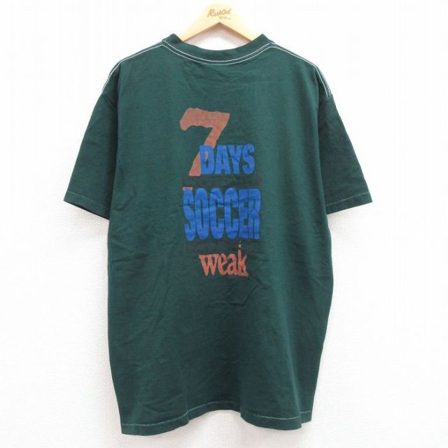 90s 半袖Tシャツ サッカー グリーン XL | 古着