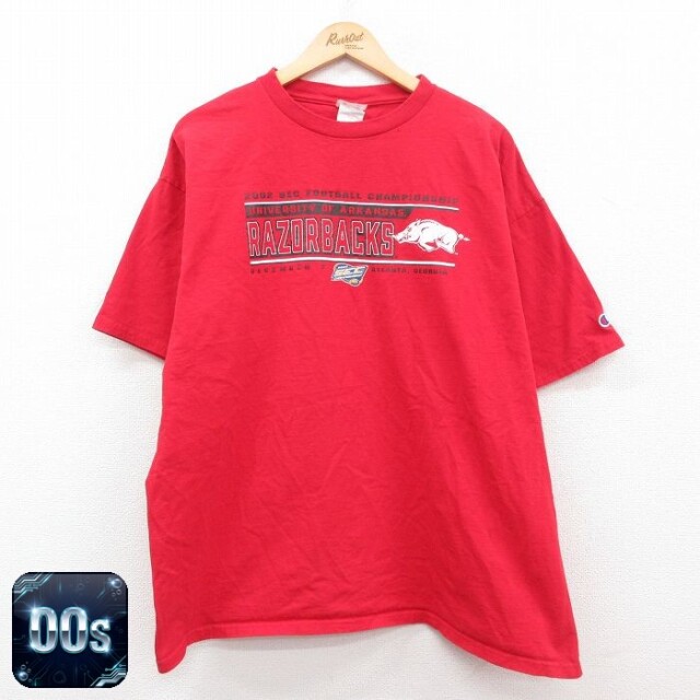 チャンピオン 00s 半袖Tシャツ アーカンソー大学 レッド XL | 古着