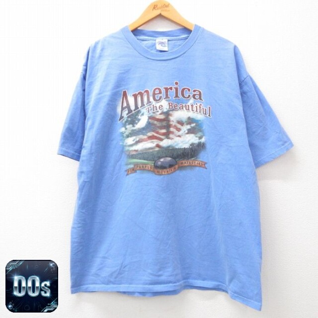 00s 半袖Tシャツ 星条旗 ネイビー XL | 古着