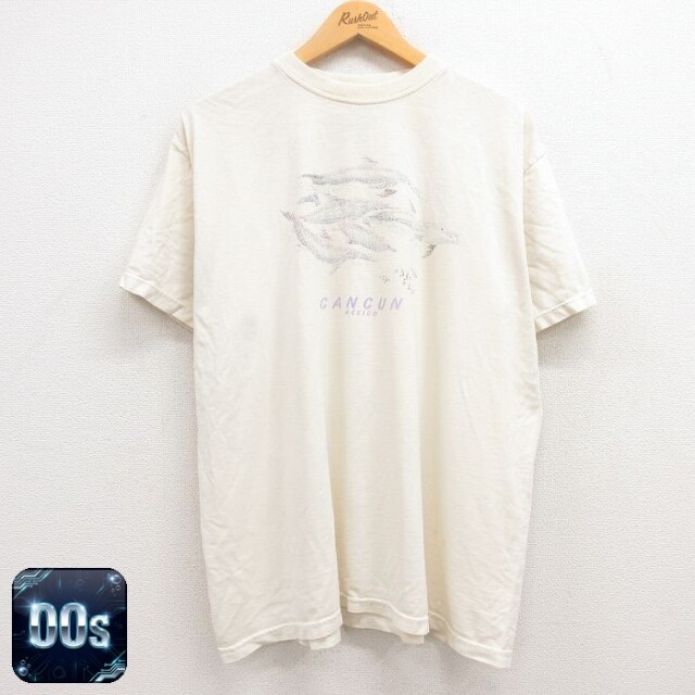 00s 半袖Tシャツ イルカ カンクン 生成り XL | 古着