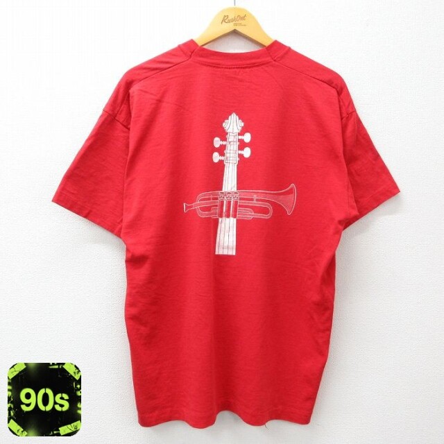 フルーツオブザルーム 90s 半袖Tシャツ トランペット レッド XL | 古着
