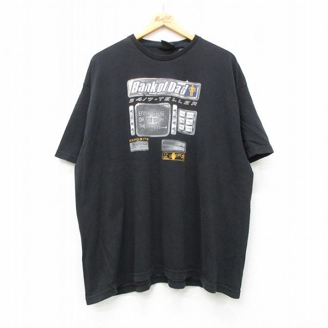 00s 半袖Tシャツ 銀行 ブラック XL | 古着