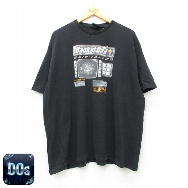 00s 半袖Tシャツ 銀行 ブラック XL | 古着