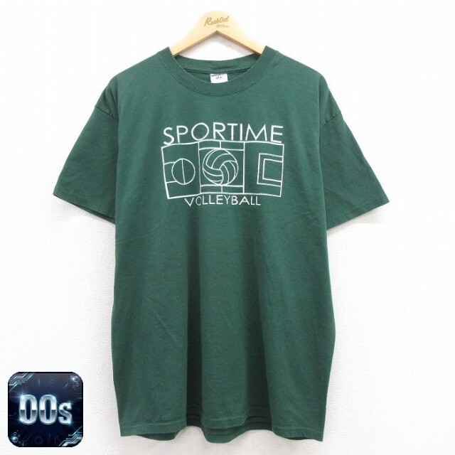 00s 半袖Tシャツ バレーボール グリーン XL | 古着