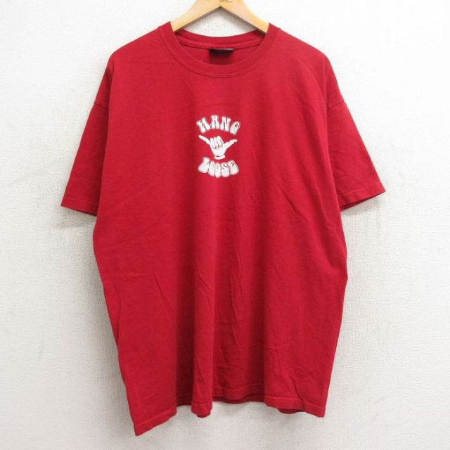 00s 半袖Tシャツ ハングルース レッド XL | 古着
