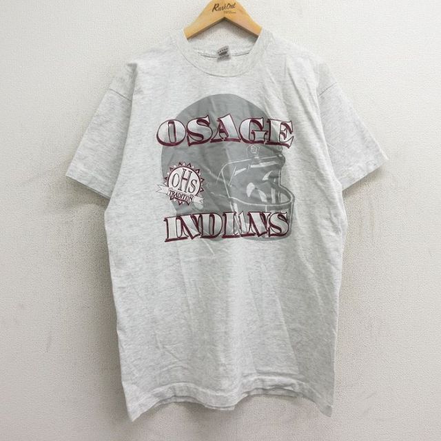 フルーツオブザルーム 90s 半袖Tシャツ オーセージインディアンス グレー XL | 古着