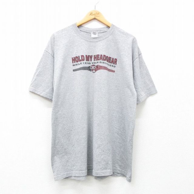 00s 半袖Tシャツ HOLD MY HEADGEAR グレー霜降り XL | 古着