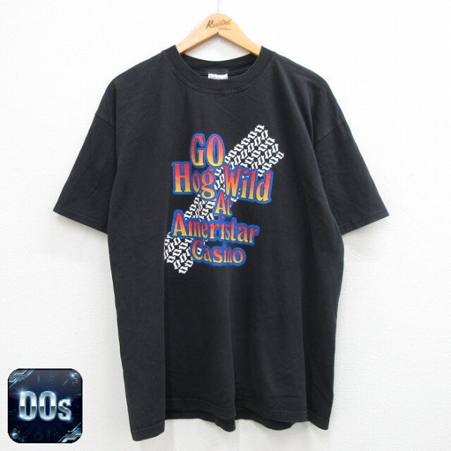 00s 半袖Tシャツ カジノ ブラック メンズXL相当 | 古着