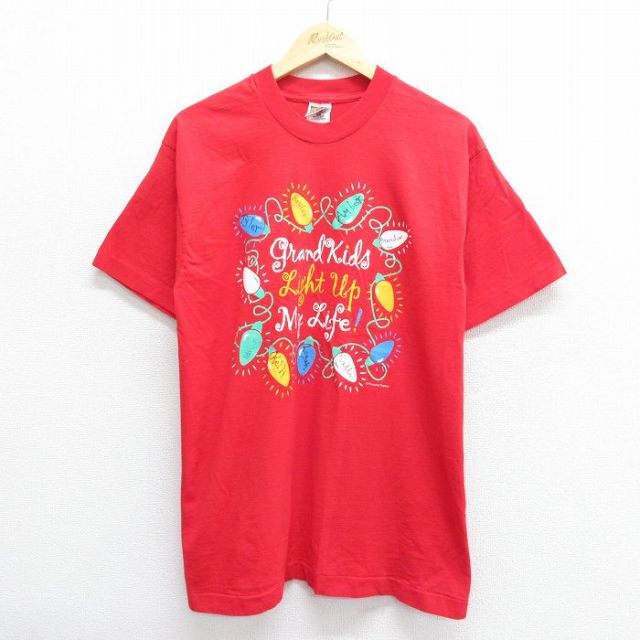 フルーツオブザルーム 90s 半袖Tシャツ 電球 レッド M | 古着