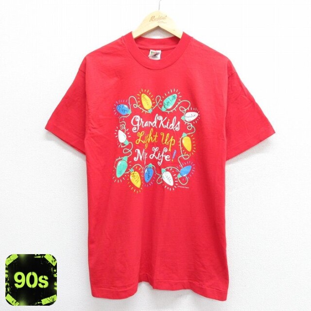 フルーツオブザルーム 90s 半袖Tシャツ 電球 レッド M | 古着