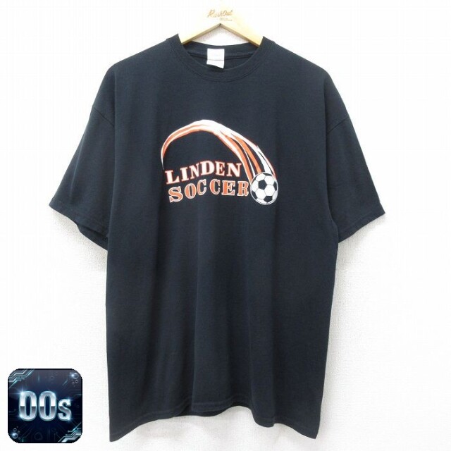 00s 半袖Tシャツ サッカー ブラック XL | 古着