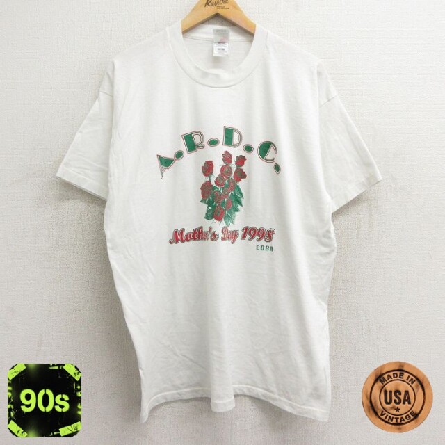 フルーツオブザルーム 90s 半袖Tシャツ バラ ホワイト XL | 古着
