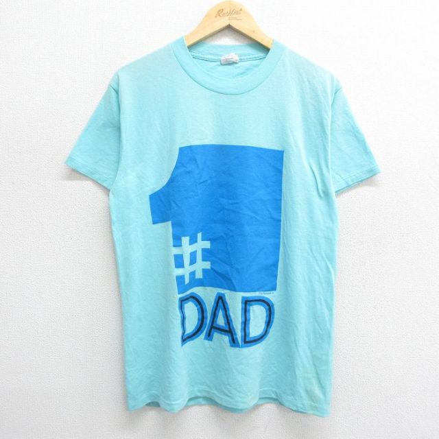 【50%OFF】90s 半袖Tシャツ DAD ライトブルー S | 古着
