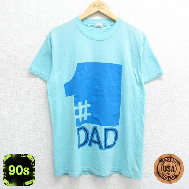 90s 半袖Tシャツ DAD ライトブルー S | 古着