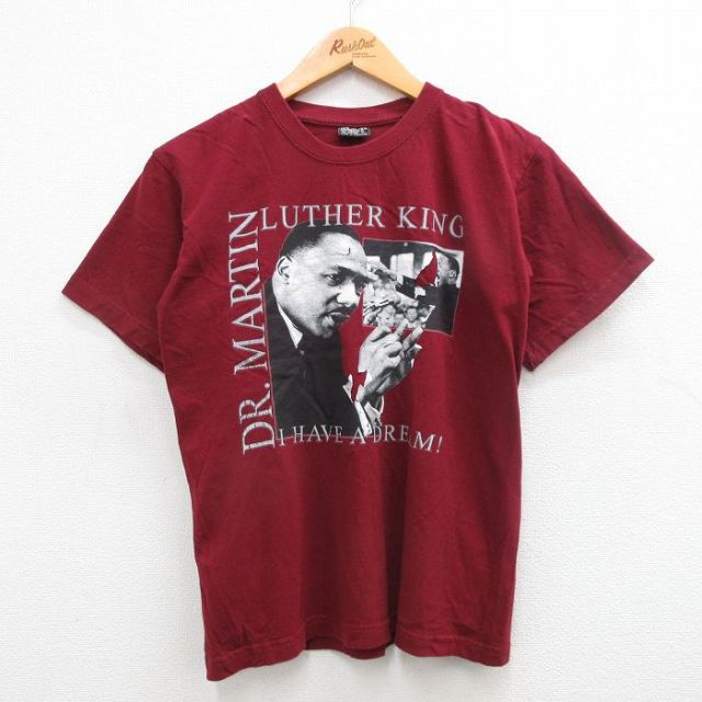 【50%OFF】00s 半袖Tシャツ ドクターマーティンルーサーキングジュニア バーガンディ S | 古着