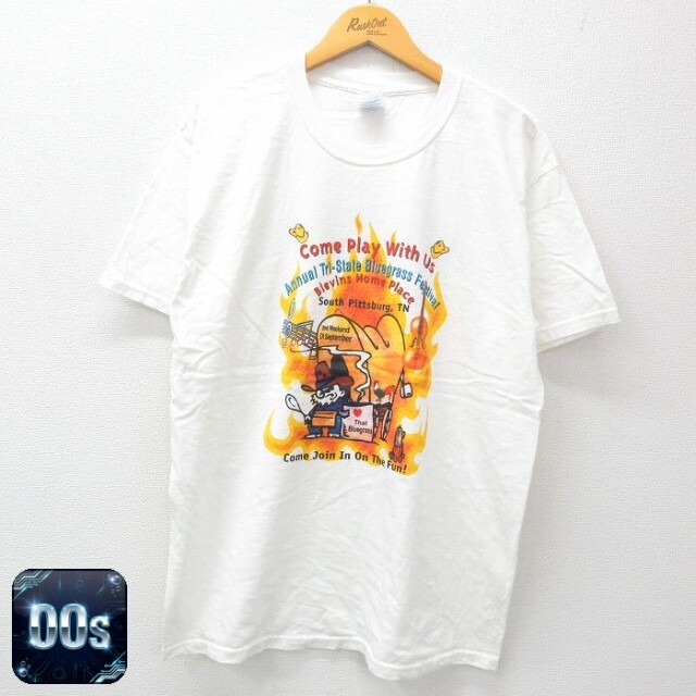 00s 半袖Tシャツ ニワトリバイオリン ホワイト L | 古着