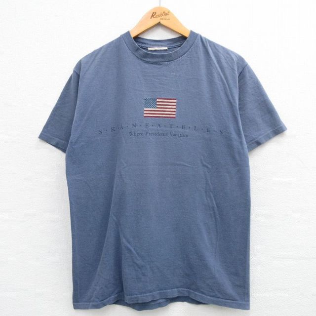 00s 半袖Tシャツ 星条旗 ネイビー M | 古着