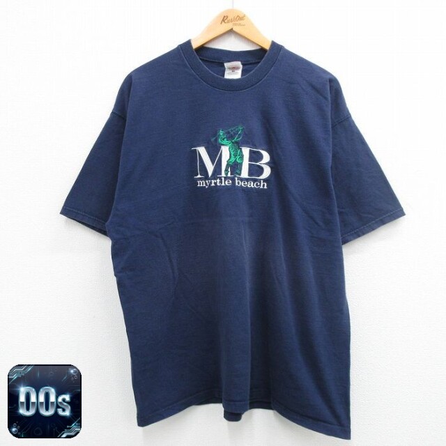 フルーツオブザルーム 00s 半袖Tシャツ マートルビーチ刺繍 ネイビー XL | 古着