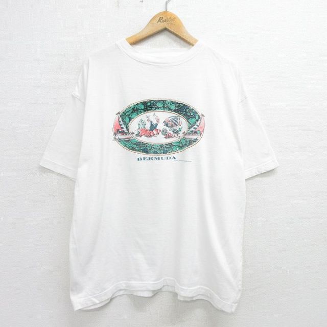 00s 半袖Tシャツ 魚 ホワイト XL | 古着