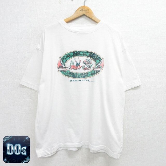 00s 半袖Tシャツ 魚 ホワイト XL | 古着