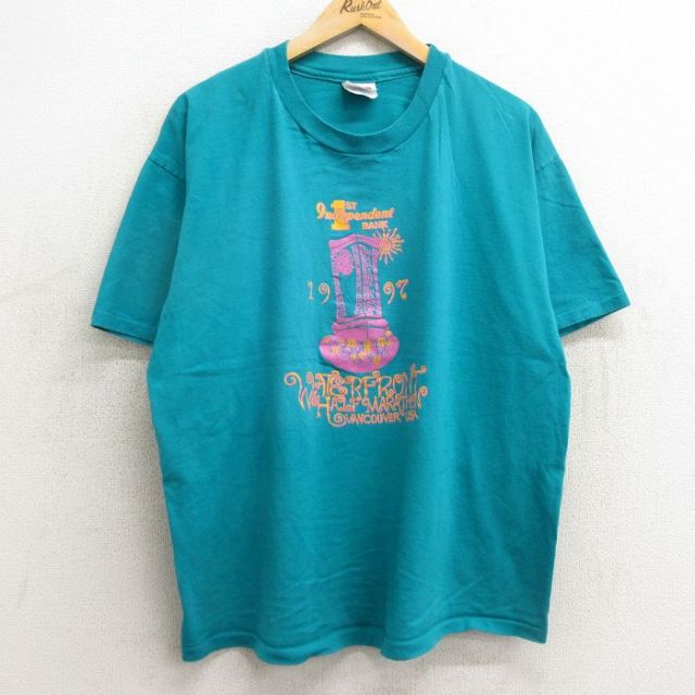 ヘインズ 90s 半袖Tシャツ BANK ライトブルー XL | 古着