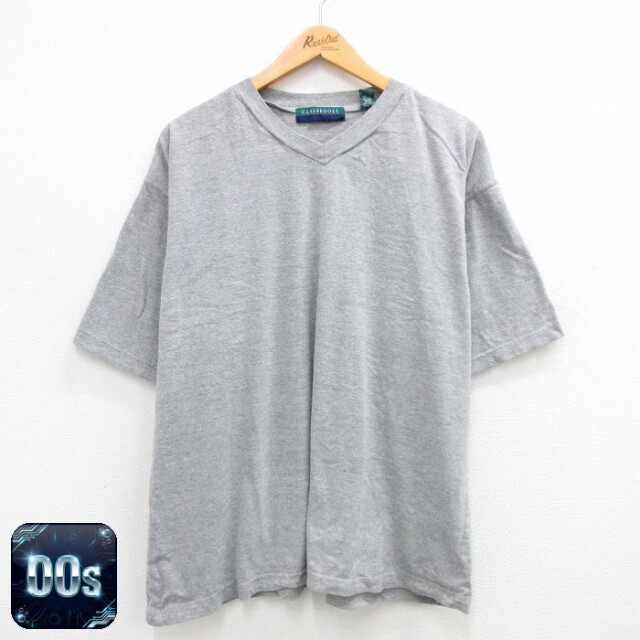 00s 半袖Tシャツ Vネック グレー XL | 古着