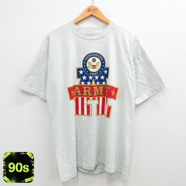 フルーツオブザルーム 90s 半袖Tシャツ ARMY グレー XL | 古着