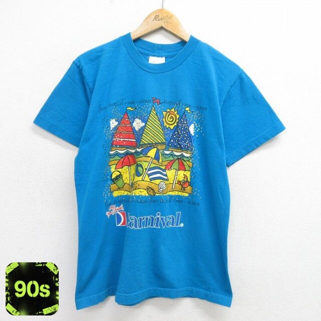 90s 半袖Tシャツ ビーチ ブルー M | 古着