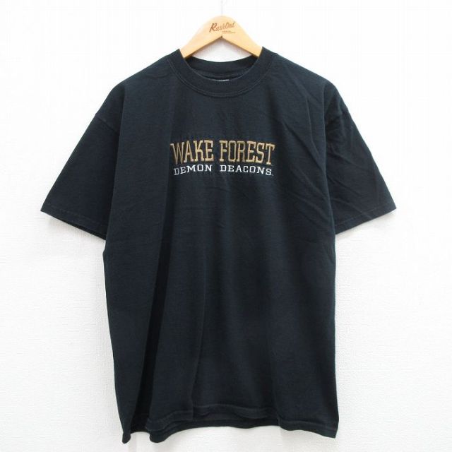 ジャージーズ 00s 半袖Tシャツ WAKE FOREST ブラック XL | 古着
