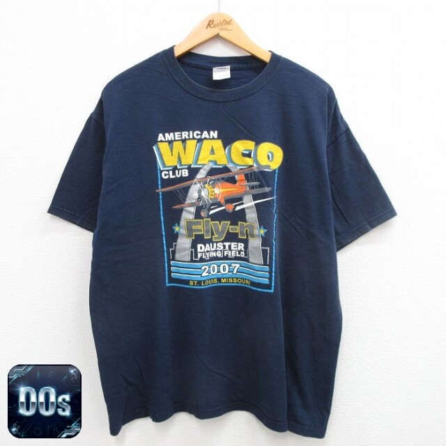 00s 半袖Tシャツ 航空機 ネイビー XL | 古着