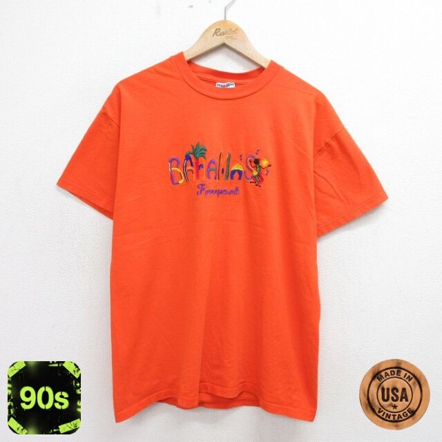 ジャージーズ 90s 半袖Tシャツ バハマ オレンジ L | 古着