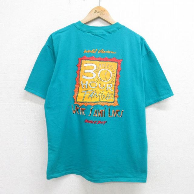 ビューグルボーイ 90s 半袖Tシャツ 30HOUR FAMINE ライトブルー L | 古着