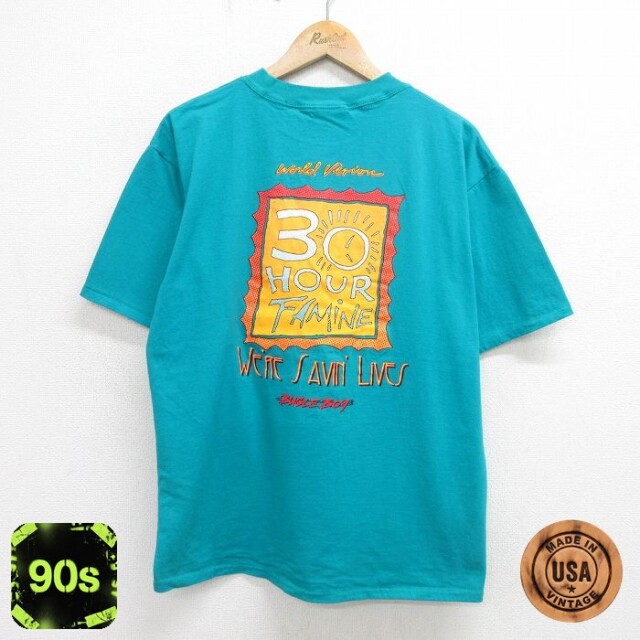 ビューグルボーイ 90s 半袖Tシャツ 30HOUR FAMINE ライトブルー L | 古着