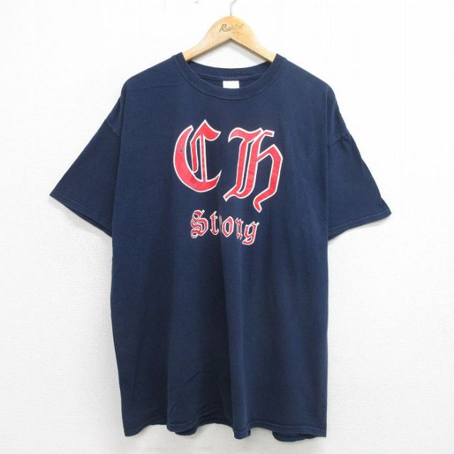 00s 半袖Tシャツ ch strong ネイビー XL | 古着
