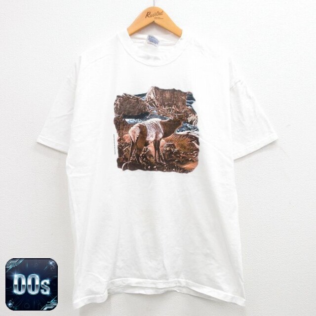 ヘインズ 00s 半袖Tシャツ シカ ホワイト XL | 古着