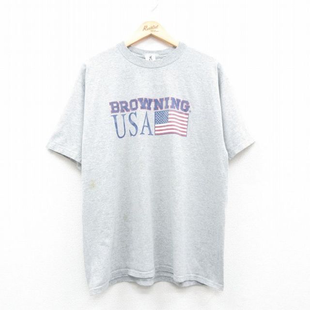90s 半袖Tシャツ USAロゴ グレー XL | 古着