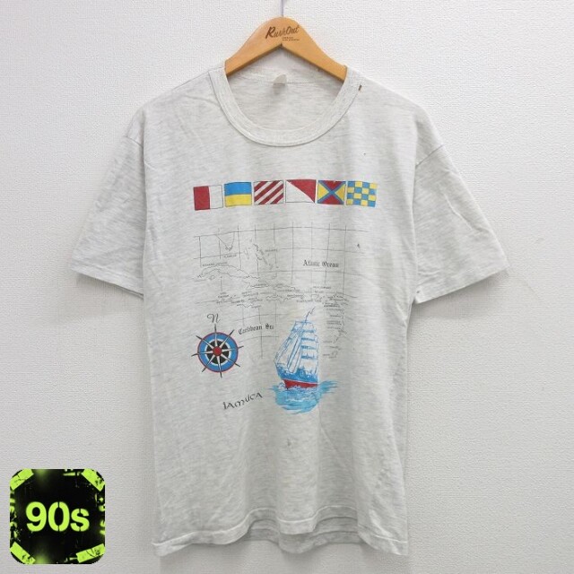 90s 半袖Tシャツ 地図 グレー L | 古着