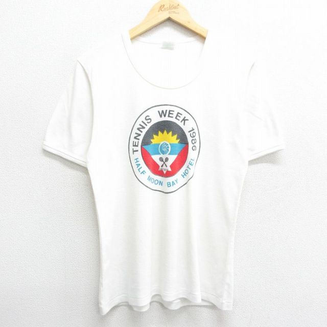 80s 半袖Tシャツ ハーフムーンベイホテル ホワイト M | 古着